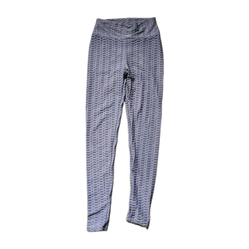 New Mix Gray Honeycomb Scrunch Bum Textured Leggings Activewear Womens S/M EUC